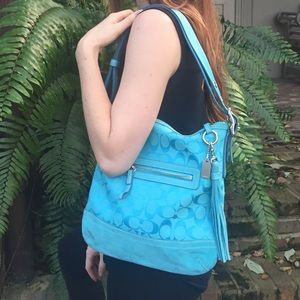 Turquoise Blue Coach Shoulder Bag 💙